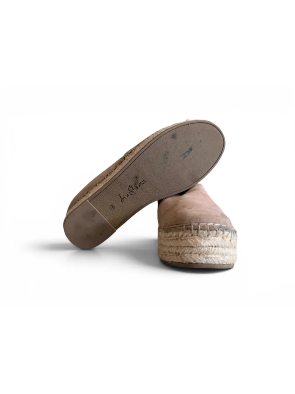 Sam Edelman Carrin Espadrille Platform Slip On Shoes Oatmeal Suede Womens 8.5